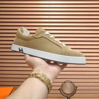 Hermès 米白 麂皮 鞋面 杯底 生活休闲鞋