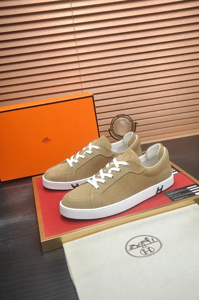Hermès 米白 麂皮 鞋面 杯底 生活休闲鞋 4