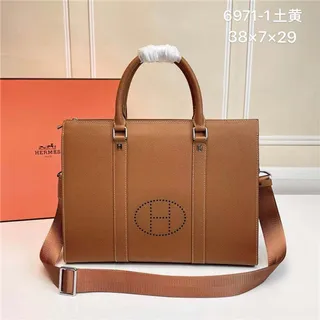 Hermès Black White Structured Leather Perforated H Logo Tote Bag 10