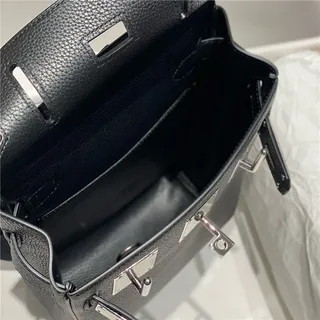 Hermès ब्राउन सिल्वर पेबल्ड लेदर फ्लैप-टॉप क্লोजर टोট ब্যाग 4