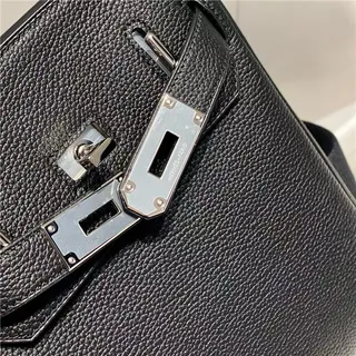 Hermès ब्राउन सिल्वर पेबल्ड लेदर फ्लैप-टॉप क্লोजर टोট ब্যाग 5