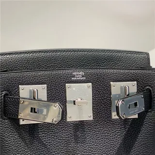Hermès ब्राउन सिल्वर पेबल्ड लेदर फ्लैप-टॉप क্লोजर टोট ब্যाग 6
