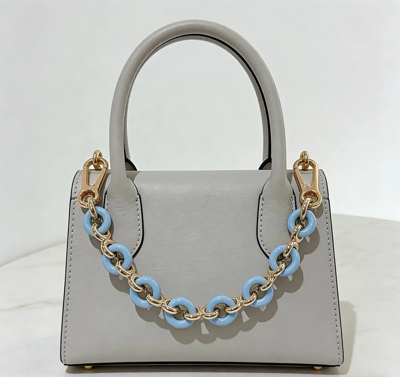Hermès Chaine d'Ancre Or Bleu Matériau Chaîne Émaillé Hardware Sac à Chaîne 4