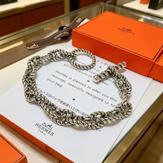 Hermès Chaîne d'Ancre 扭绳链接 银调手链