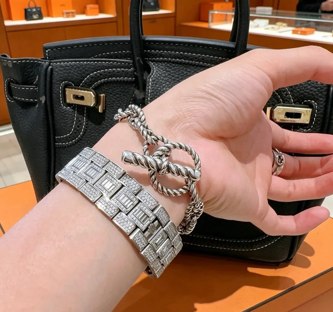 Hermès Chaîne d'Ancre Twisted Rope-Link Silver-Tone Bracelet 2