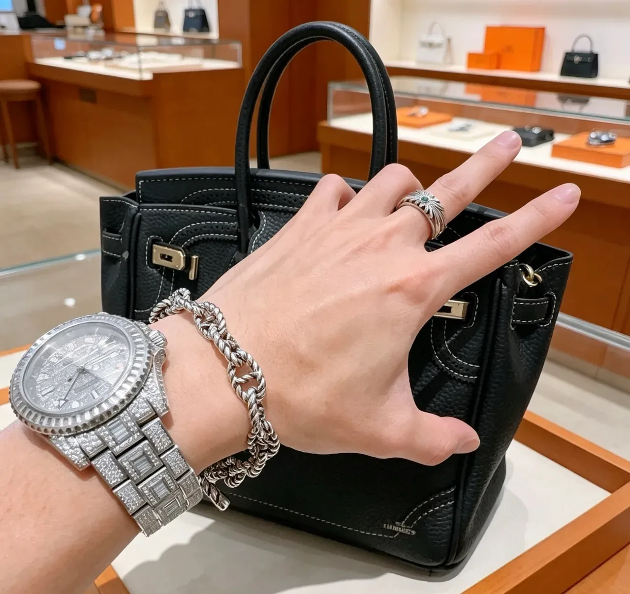 Hermès Chaîne d'Ancre Twisted Rope-Link Silver-Tone Bracelet 6