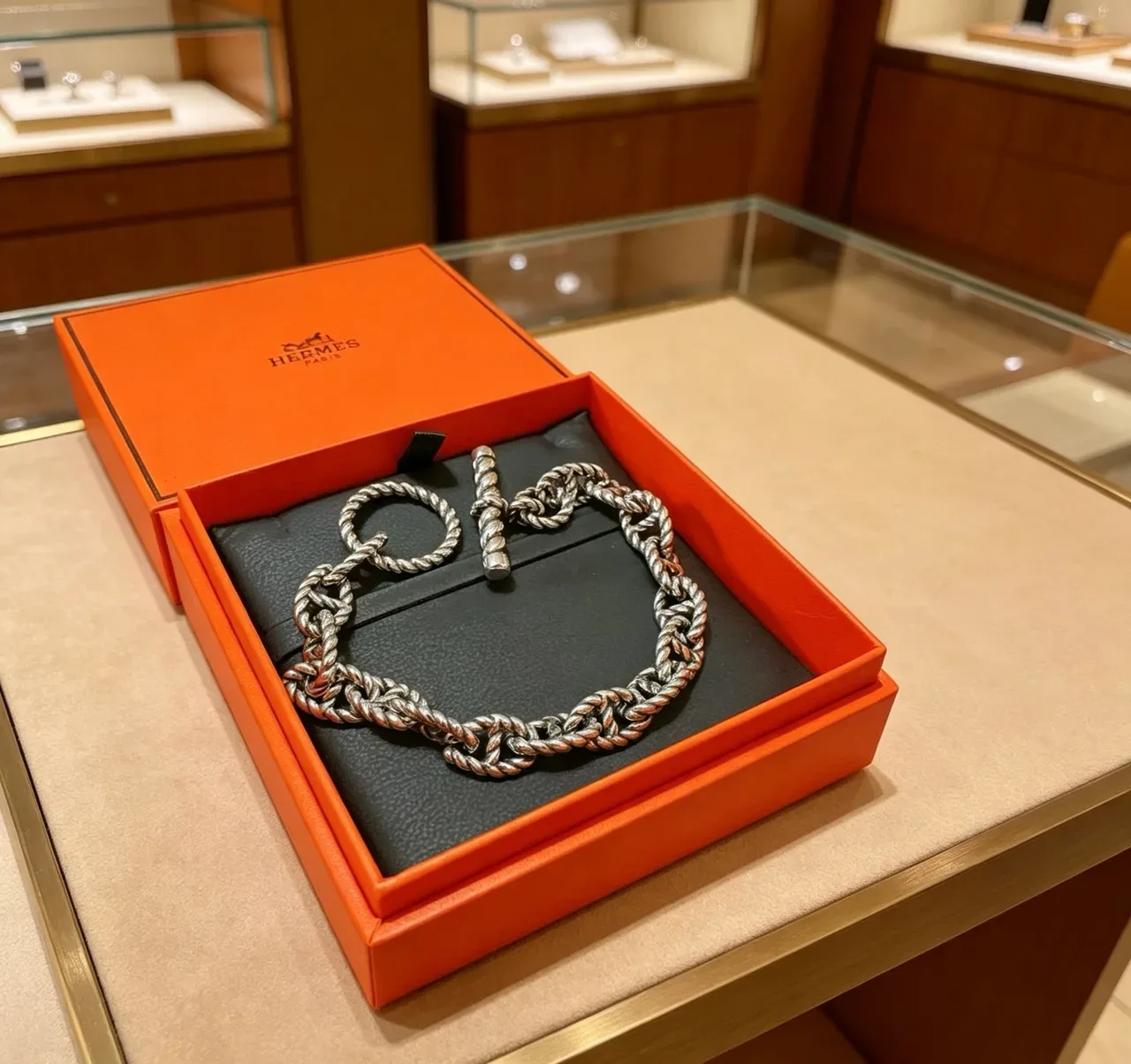 Hermès Chaîne d'Ancre Twisted Rope-Link Silver-Tone Bracelet 7