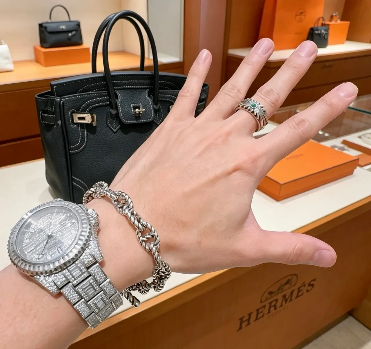 Hermès Chaîne d'Ancre Twisted Rope-Link Silver-Tone Bracelet 8