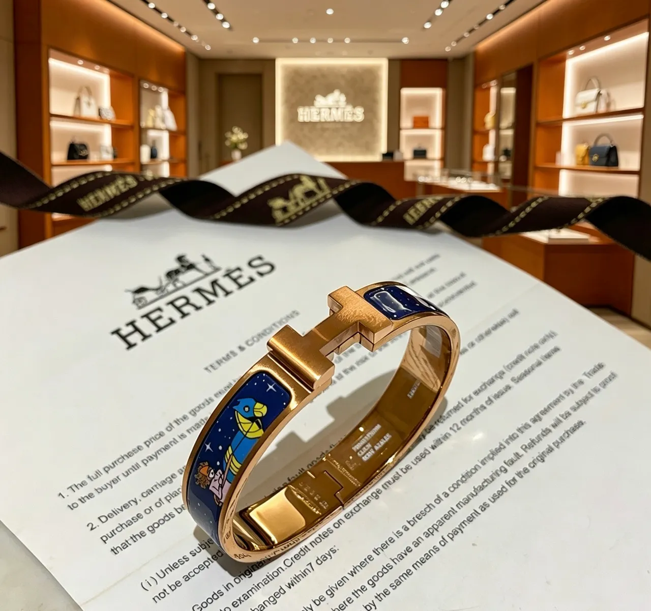 Hermès Clic H Rose Azalée Enamel Bracelet 9