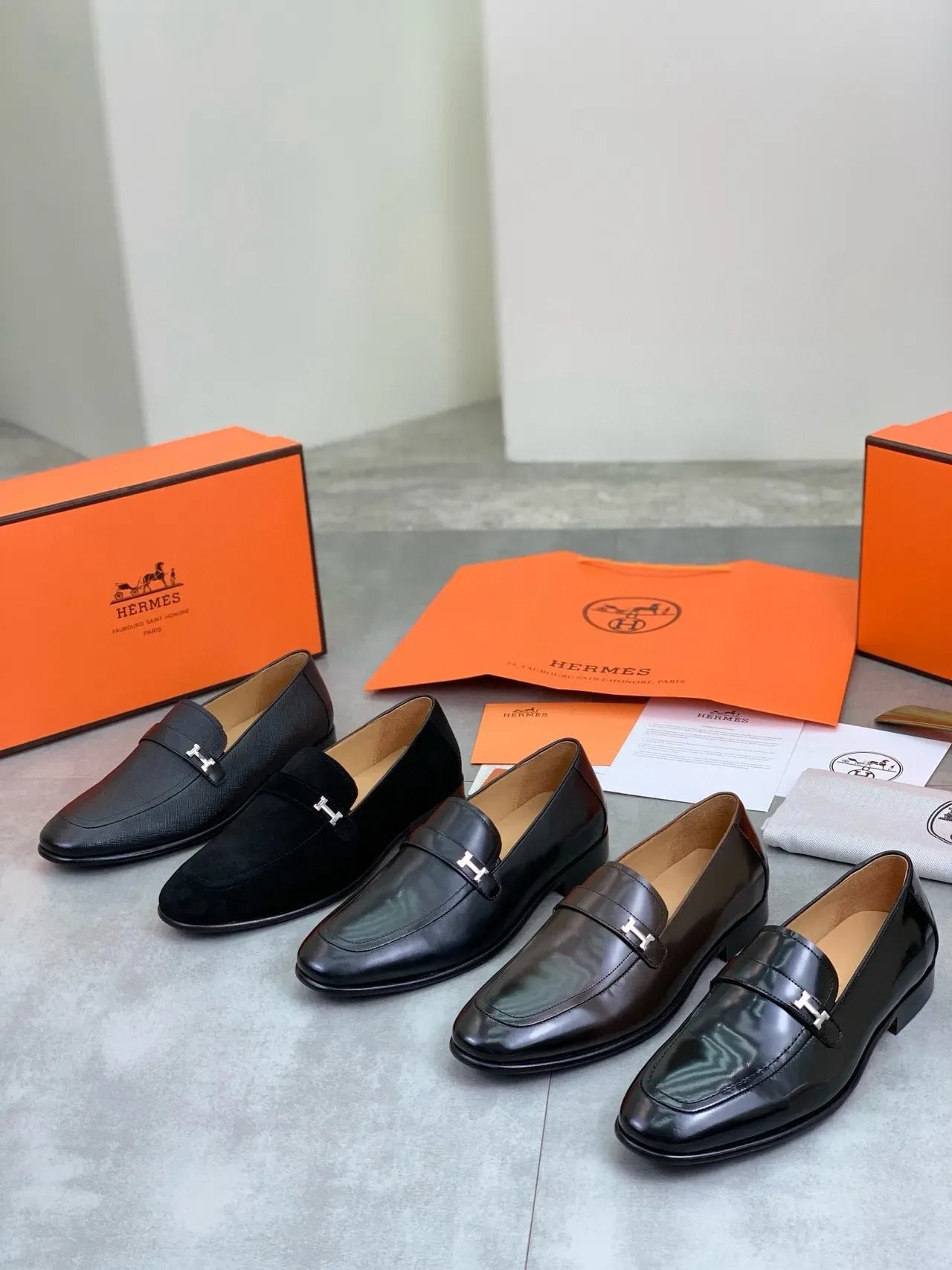Hermès H-Loafer Black Suede Loafers 2