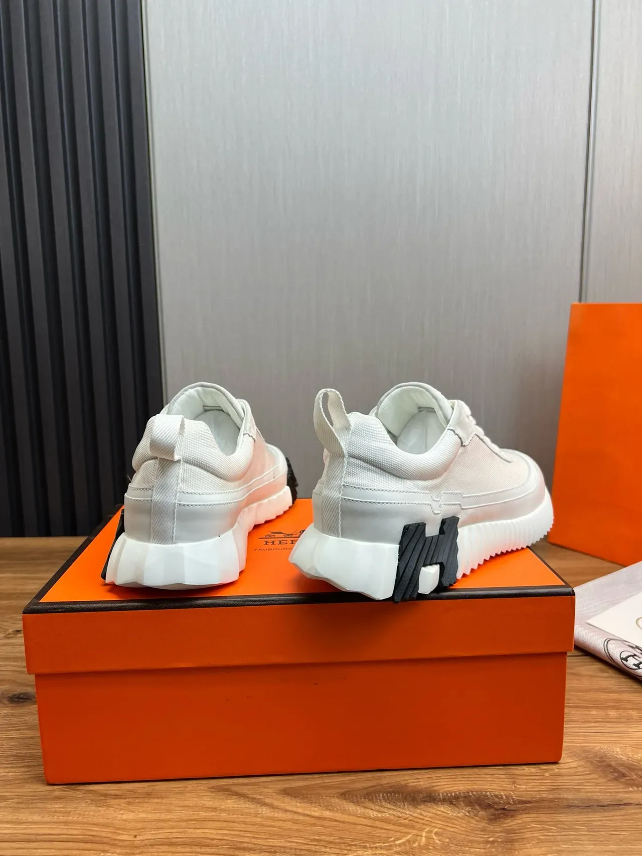 Hermès H-Ride White and Black Lifestyle Sneakers 5
