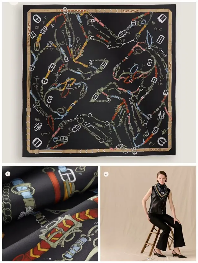 Hermès Les Chevaux d'Hermès Multicolor Equestrian Hardware Silk Scarf 1