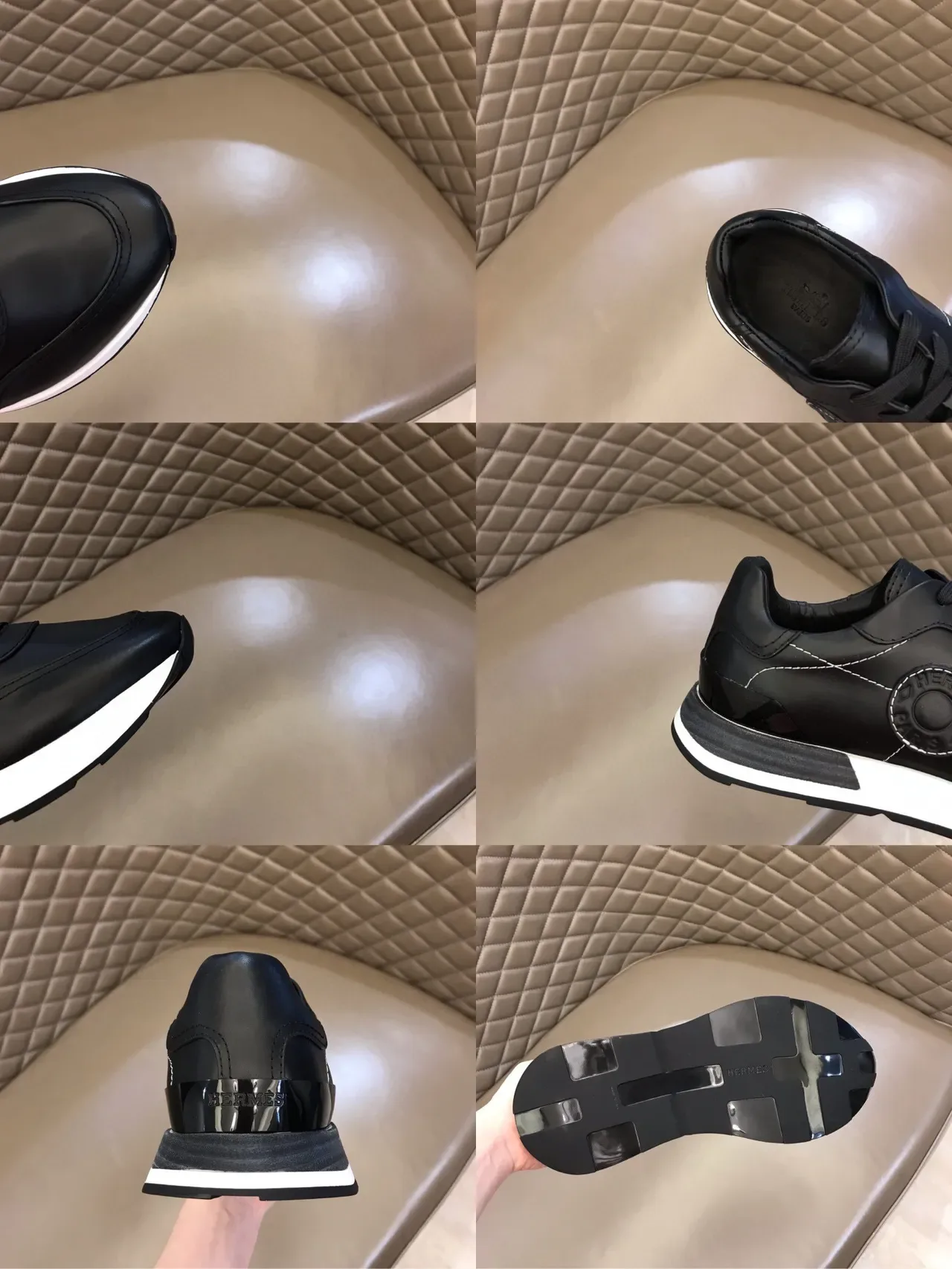 Hermès Oran Sneakers Lifestyle Cuero Negro Medallion 3