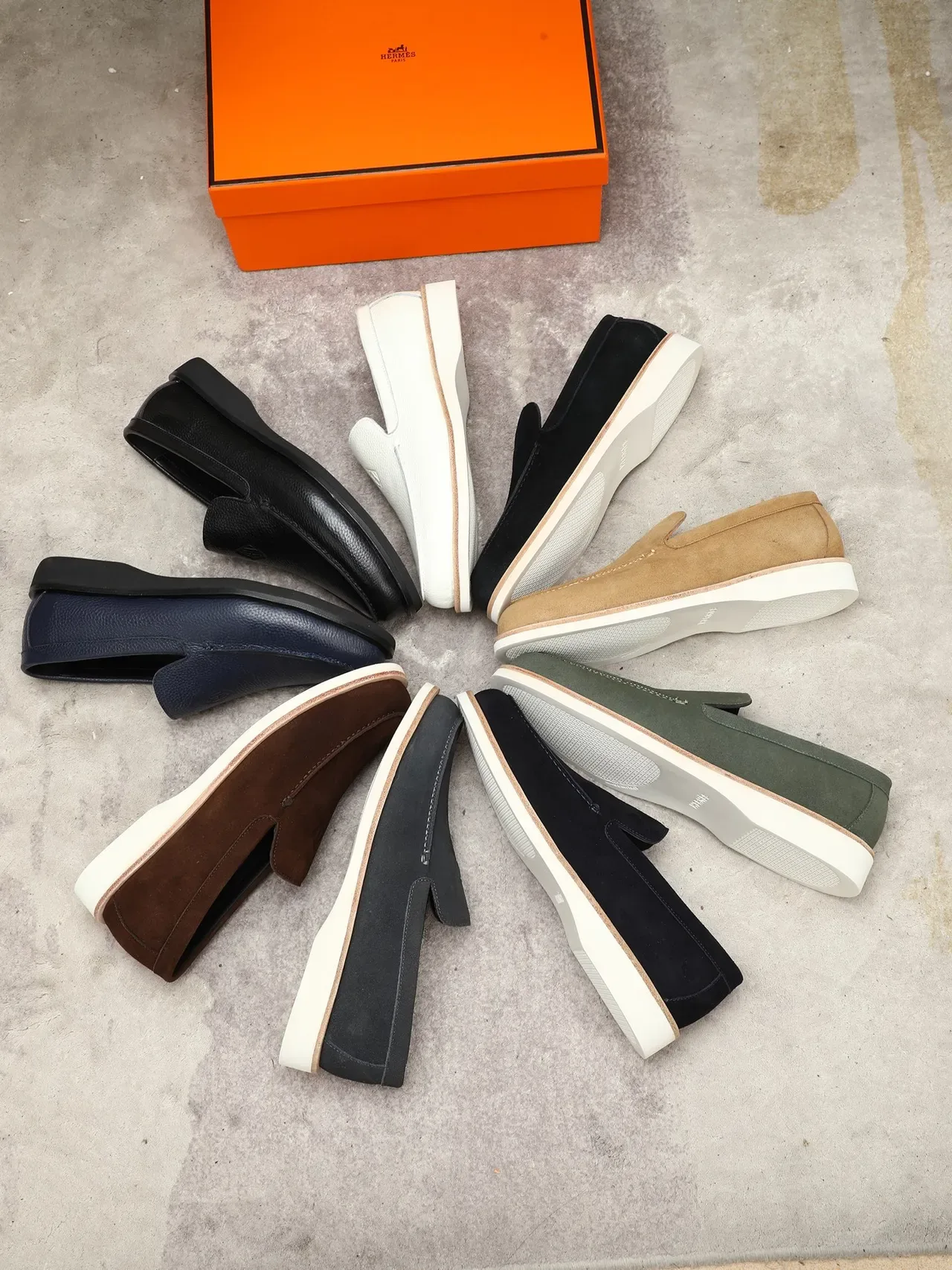 Hermès Oran Loafer Black Pebbled Leather Slip-On Loafer 2