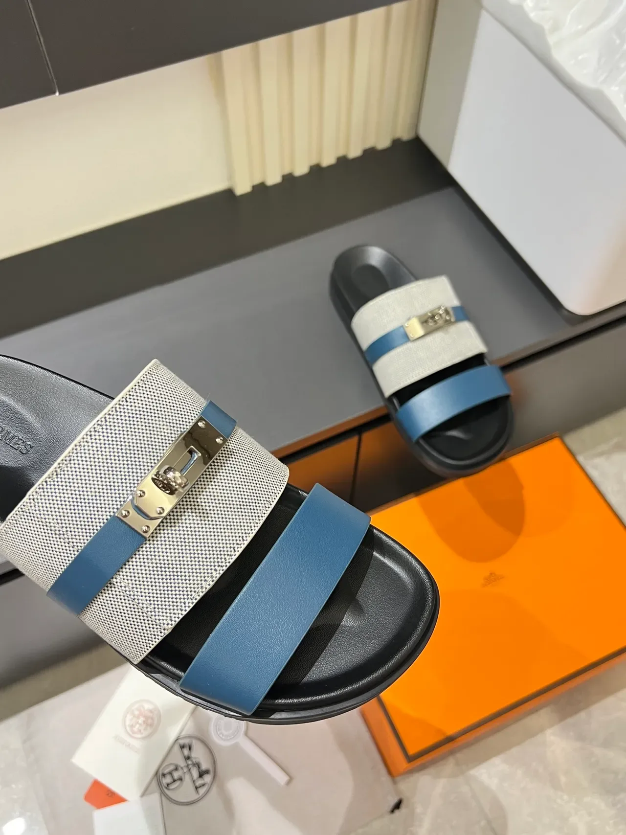 Hermès Oran Two-Strap Slide Slippers 3