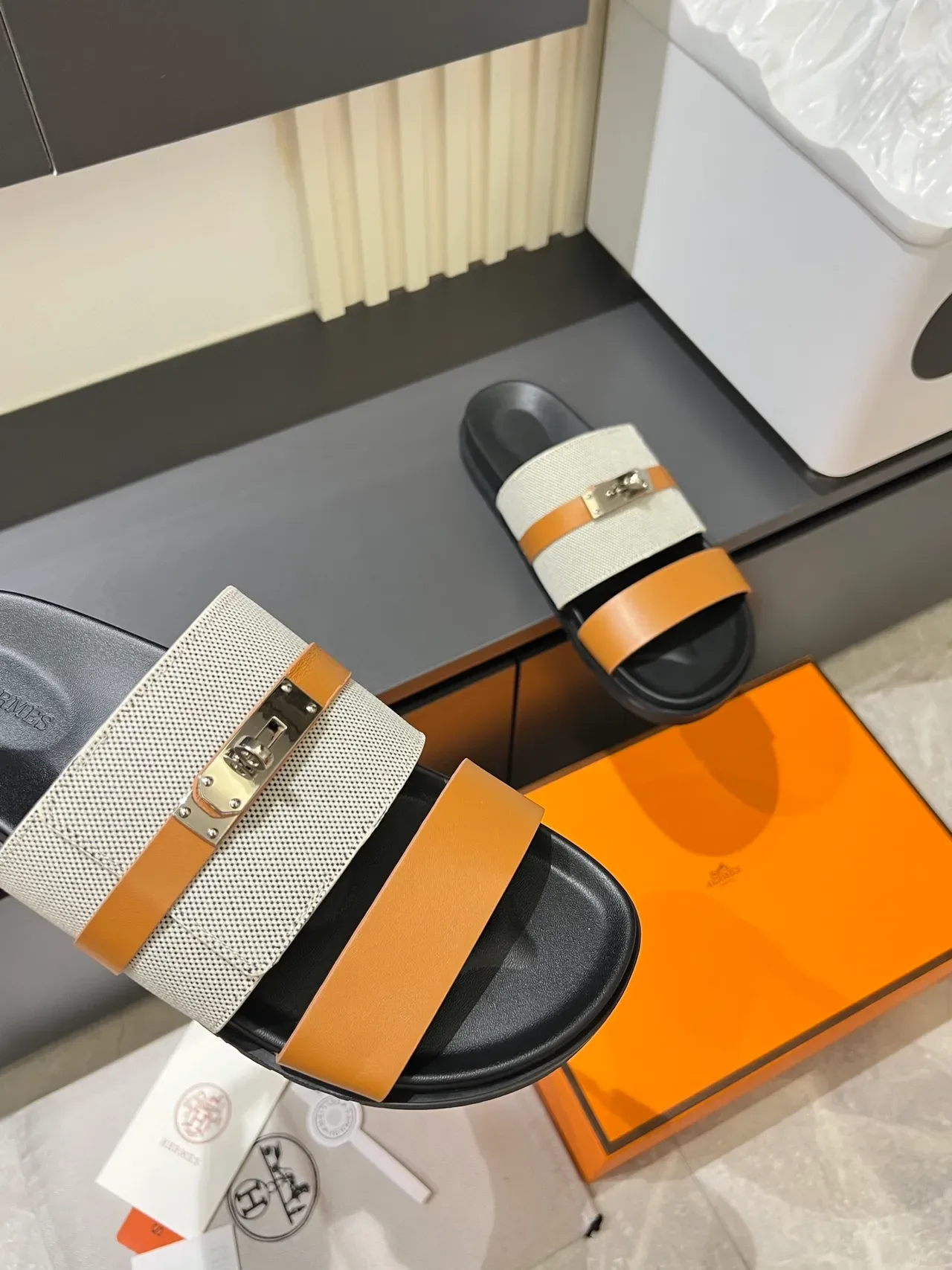 Hermès Oran Two-Strap Slide Slippers 5