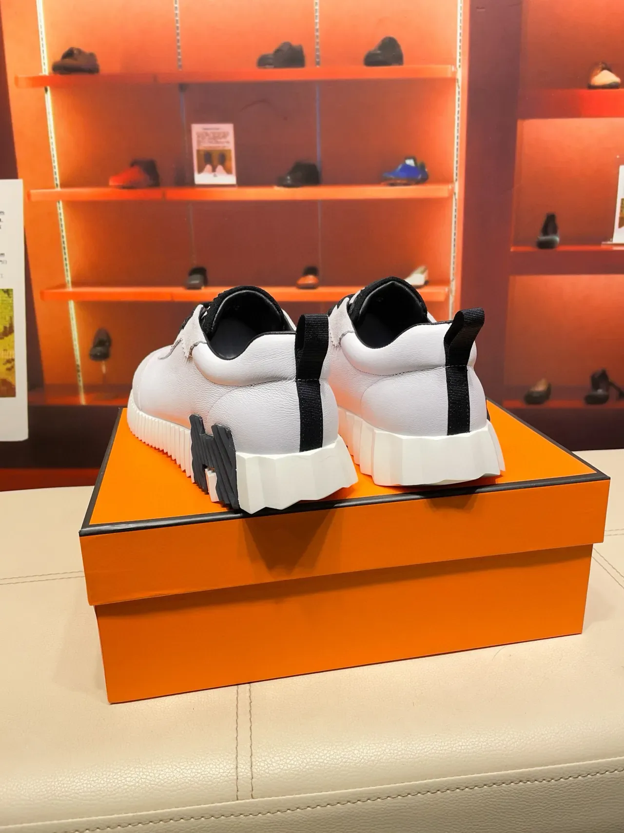Hermès Oran White and Gray Lifestyle Sneakers 2