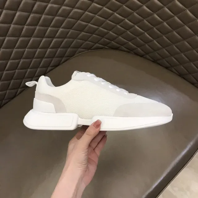Hermès White Mesh and Suede Lifestyle Sneakers 5