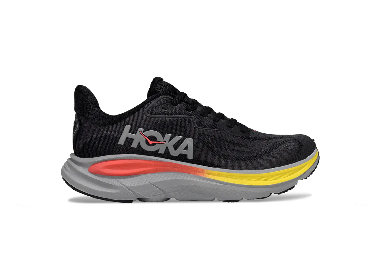 Hoka 黑黄 工程针织鞋面 多层中底 跑鞋 2