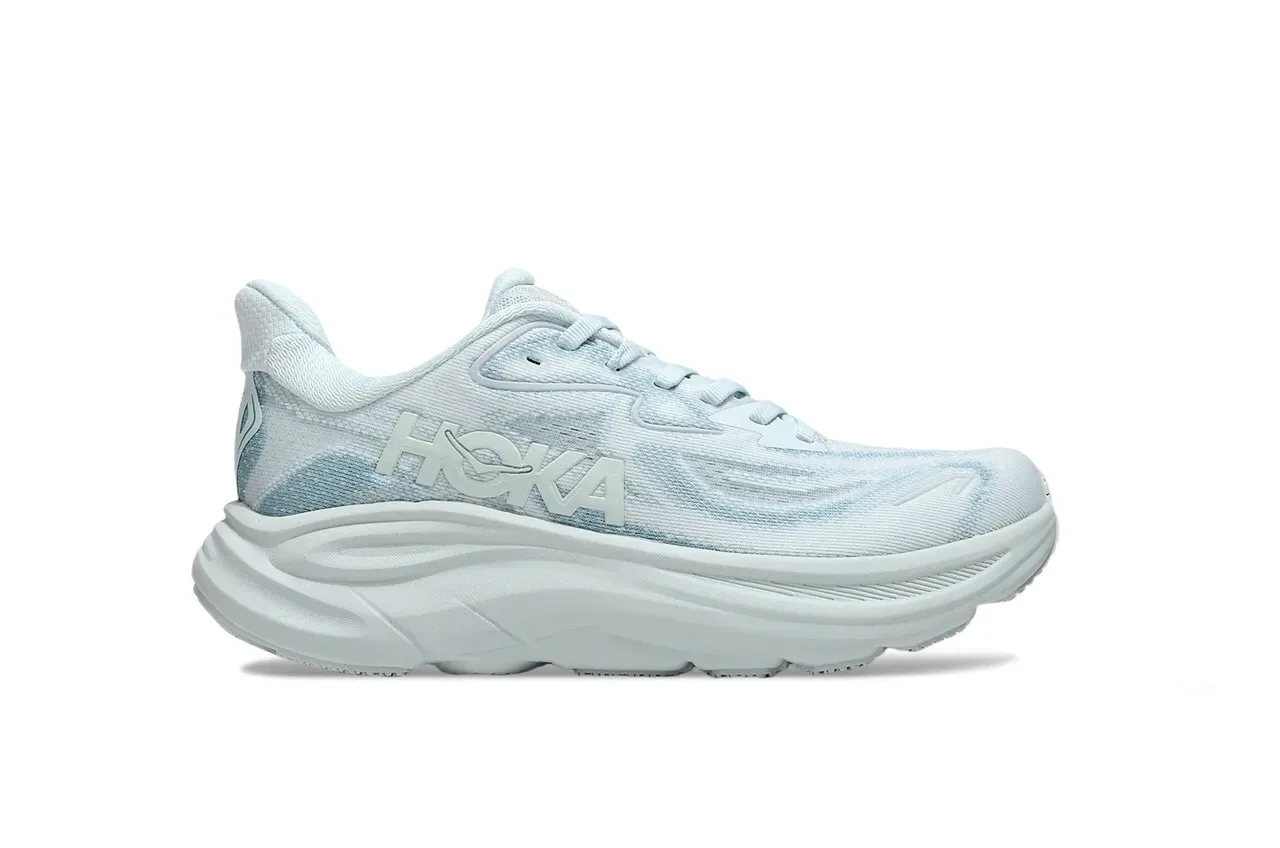 Hoka Blue White Maximalist Cushioning Engineered Knit Upper Running Shoes 2