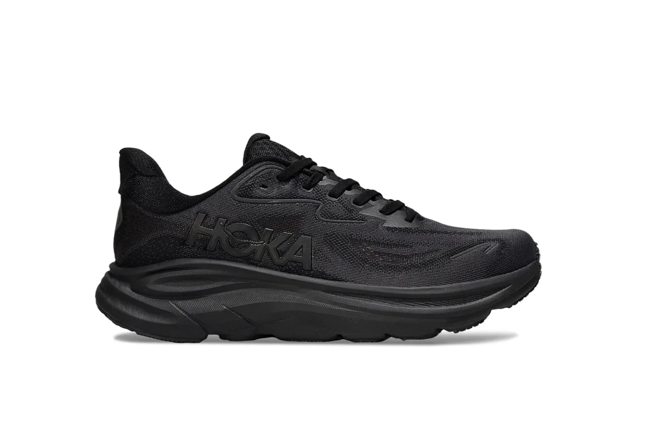 Hoka Clifton 黑色单色工程针织鞋面跑鞋 2