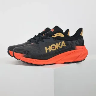 Hoka Clifton Black Orange Engineered Knit Upper Flared Midsole Running Shoes