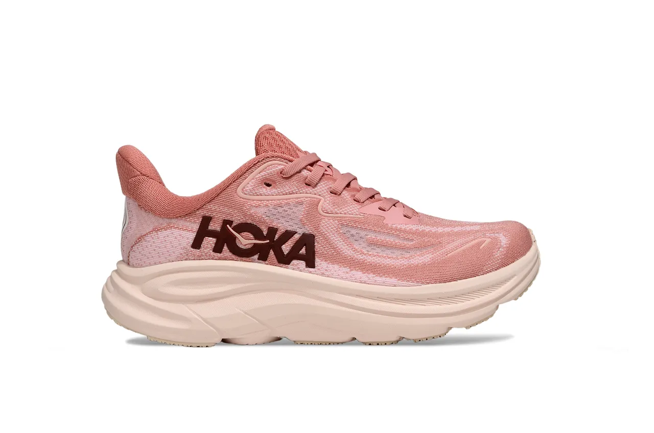Hoka 粉米色针织鞋面 厚实雕塑中底 跑鞋 2