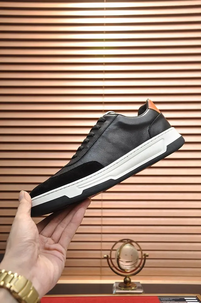 Hugo Boss Noir Blanc Cuir Et Daim Supérieur Contraste Semelle Intermédiaire Sneakers Lifestyle 6