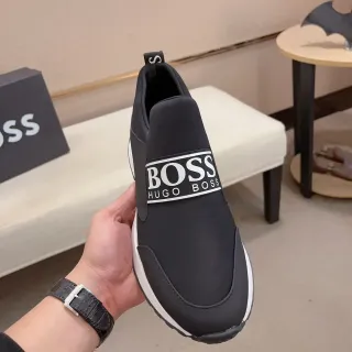 Hugo Boss 黑色白色 弹力带 套脚 生活运动鞋