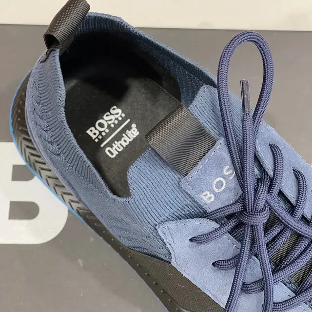 Hugo Boss Tênis Azul Marinho Upper De Malha Contraste Sola 4
