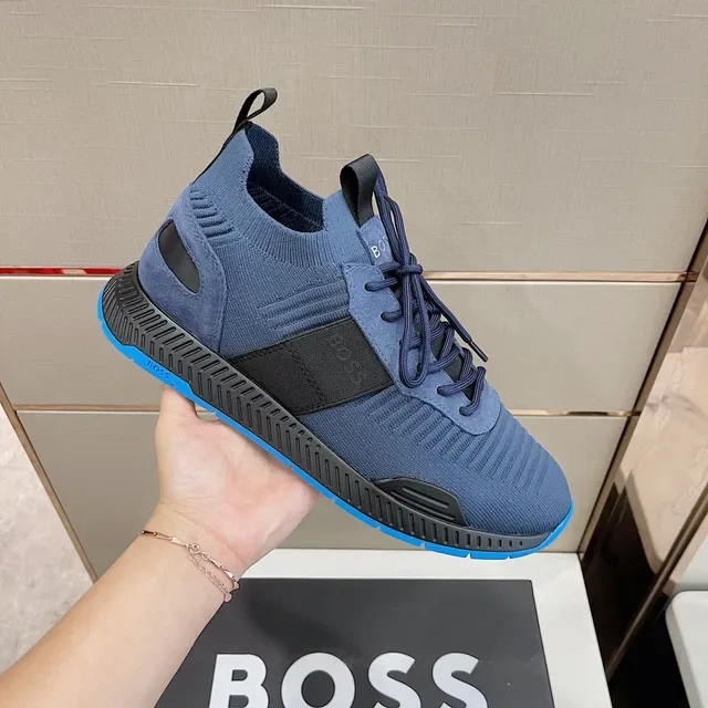 Hugo Boss Tênis Azul Marinho Upper De Malha Contraste Sola 6