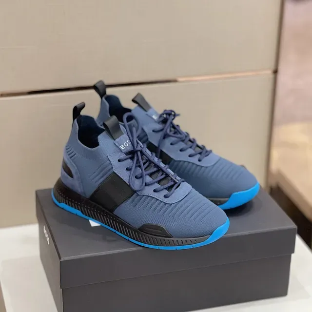 Hugo Boss Tênis Azul Marinho Upper De Malha Contraste Sola 7