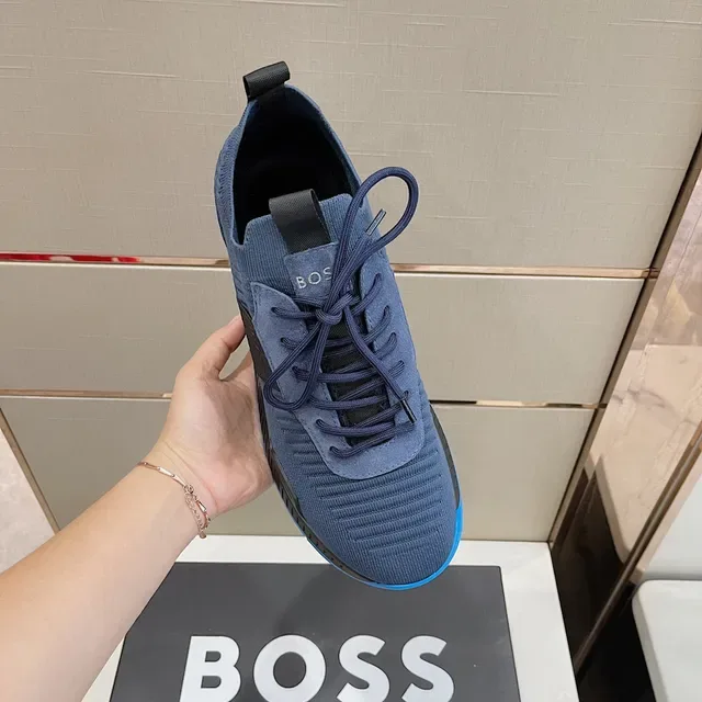 Hugo Boss Tênis Azul Marinho Upper De Malha Contraste Sola 8