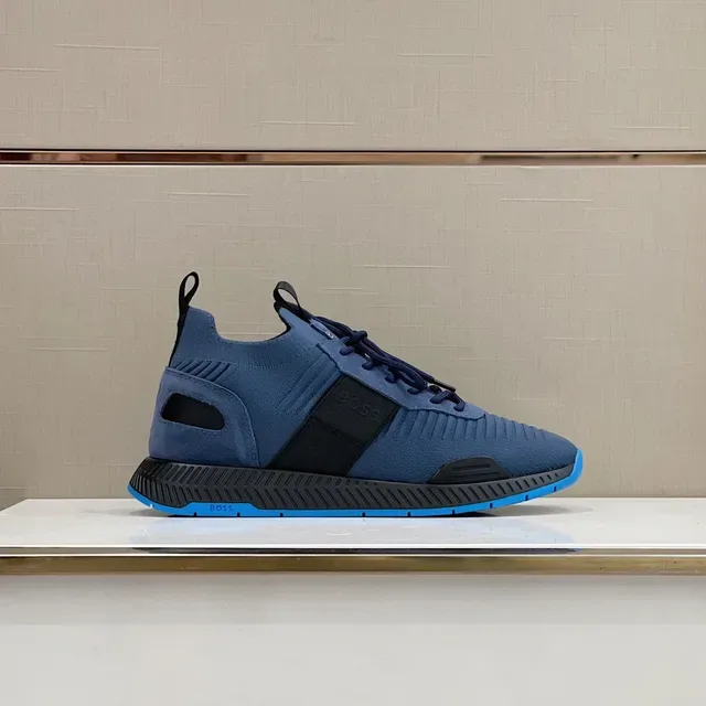 Hugo Boss Tênis Azul Marinho Upper De Malha Contraste Sola 9