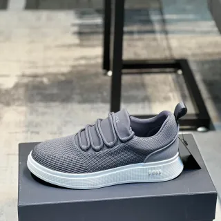 Hugo Boss Zapatillas de plataforma gris con correa elástica de tricot