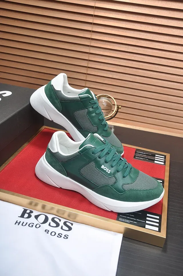 Hugo Boss हरा स्यूड और मेश लाइफस्टाइल स्नीकर 5