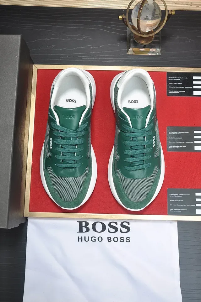 Hugo Boss हरा स्यूड और मेश लाइफस्टाइल स्नीकर 9