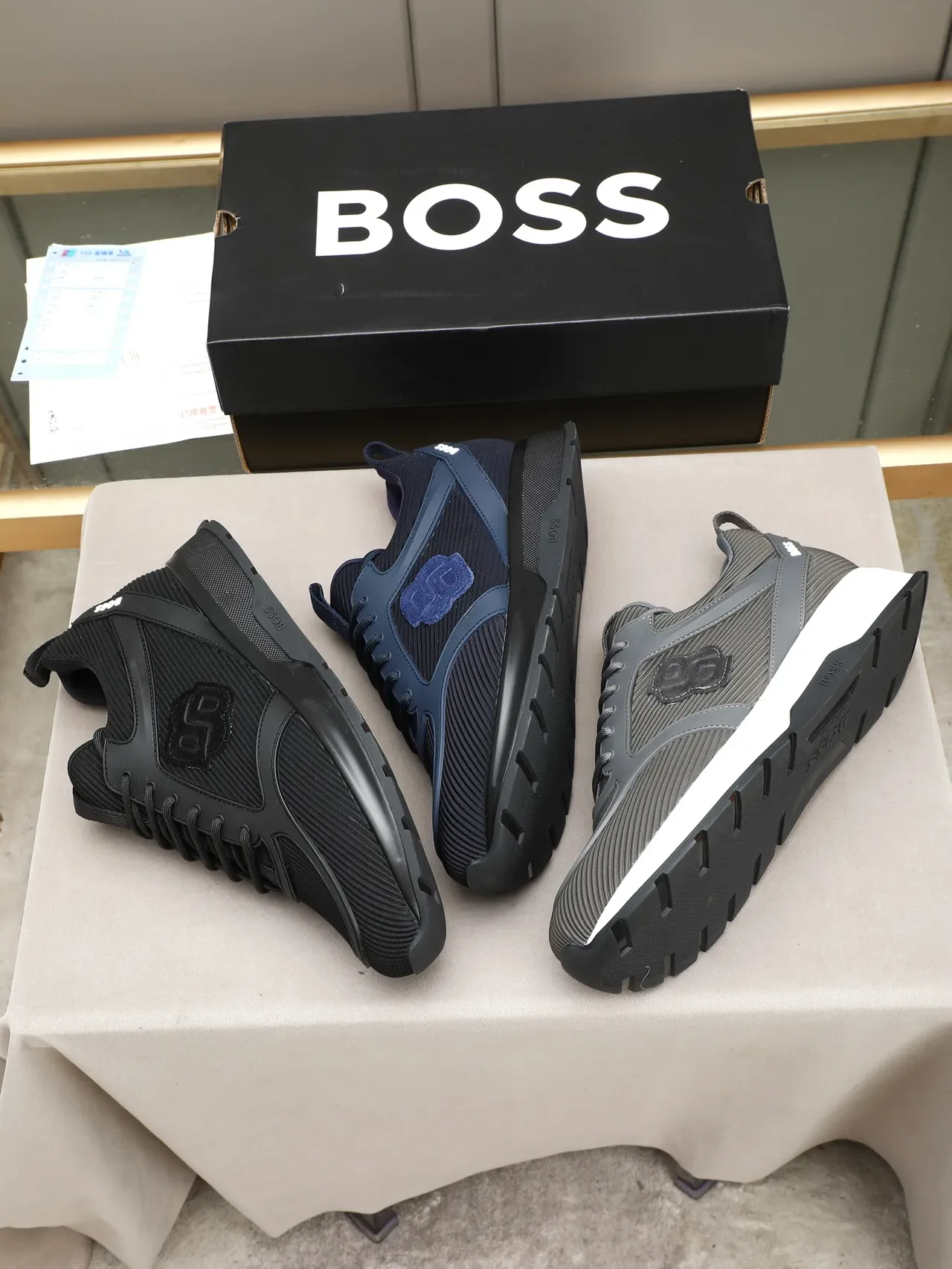 Sneaker Lifestyle Hugo Boss Navy Mesh et Recouvrement Synthétique 2