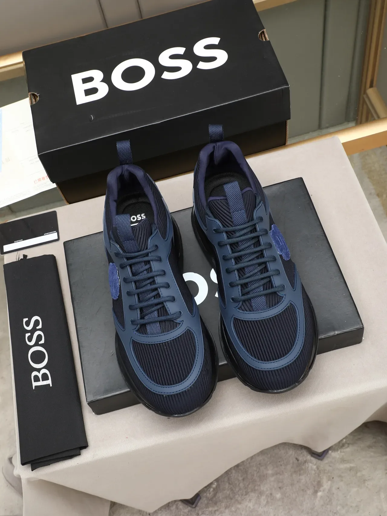Sneaker Lifestyle Hugo Boss Navy Mesh et Recouvrement Synthétique 3