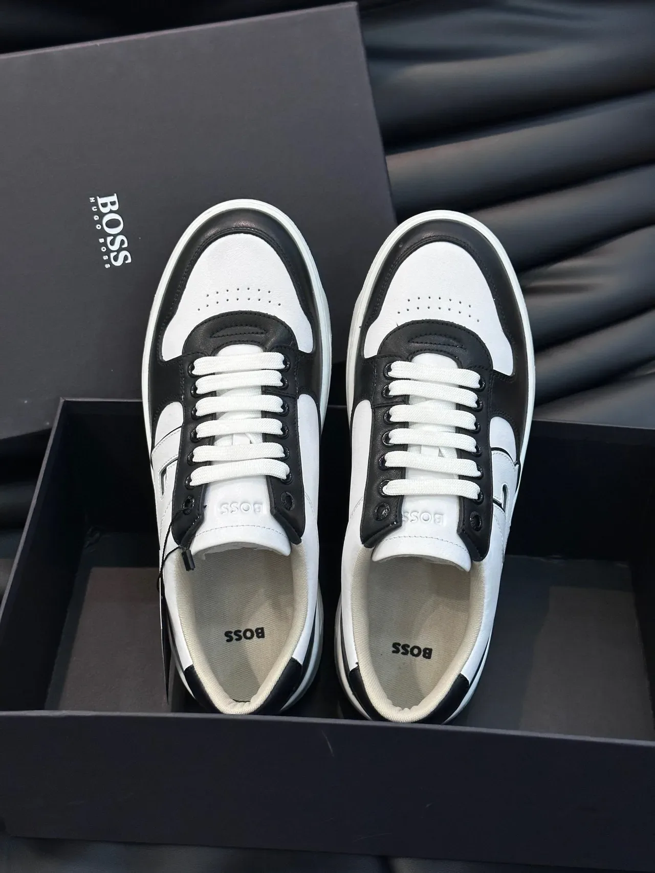 Hugo Boss tênis lifestyle de couro bicolor 7