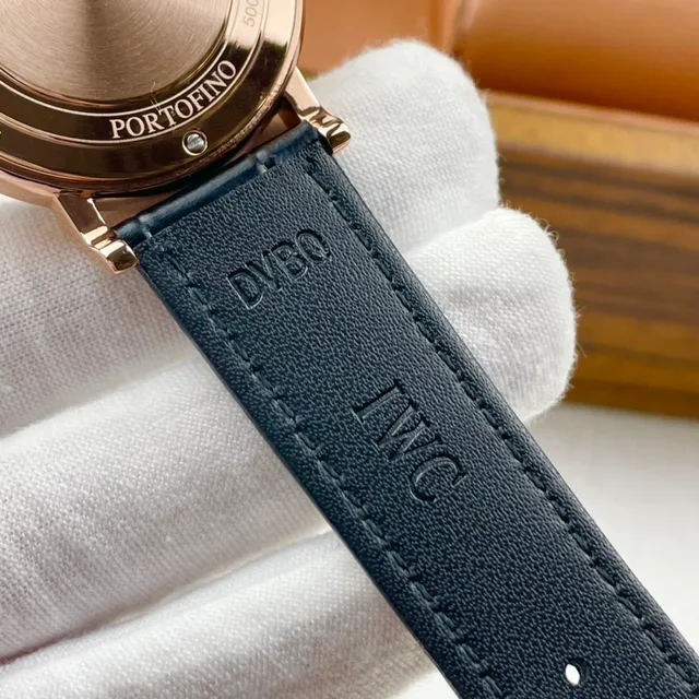 IWC Portofino آلي وجه أسود ذهب وردي ميكانيكية 2