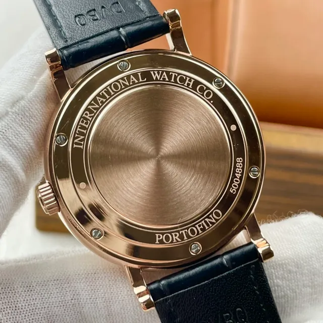 IWC Portofino آلي وجه أسود ذهب وردي ميكانيكية 3