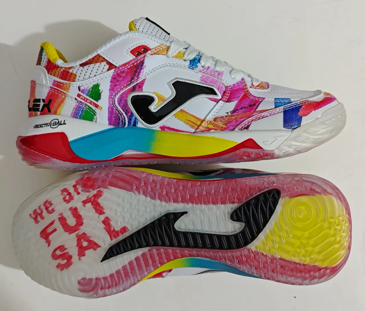 Joma Flex Presto Ball Multicolor Paint-Splatter Indoor Soccer Shoes 2