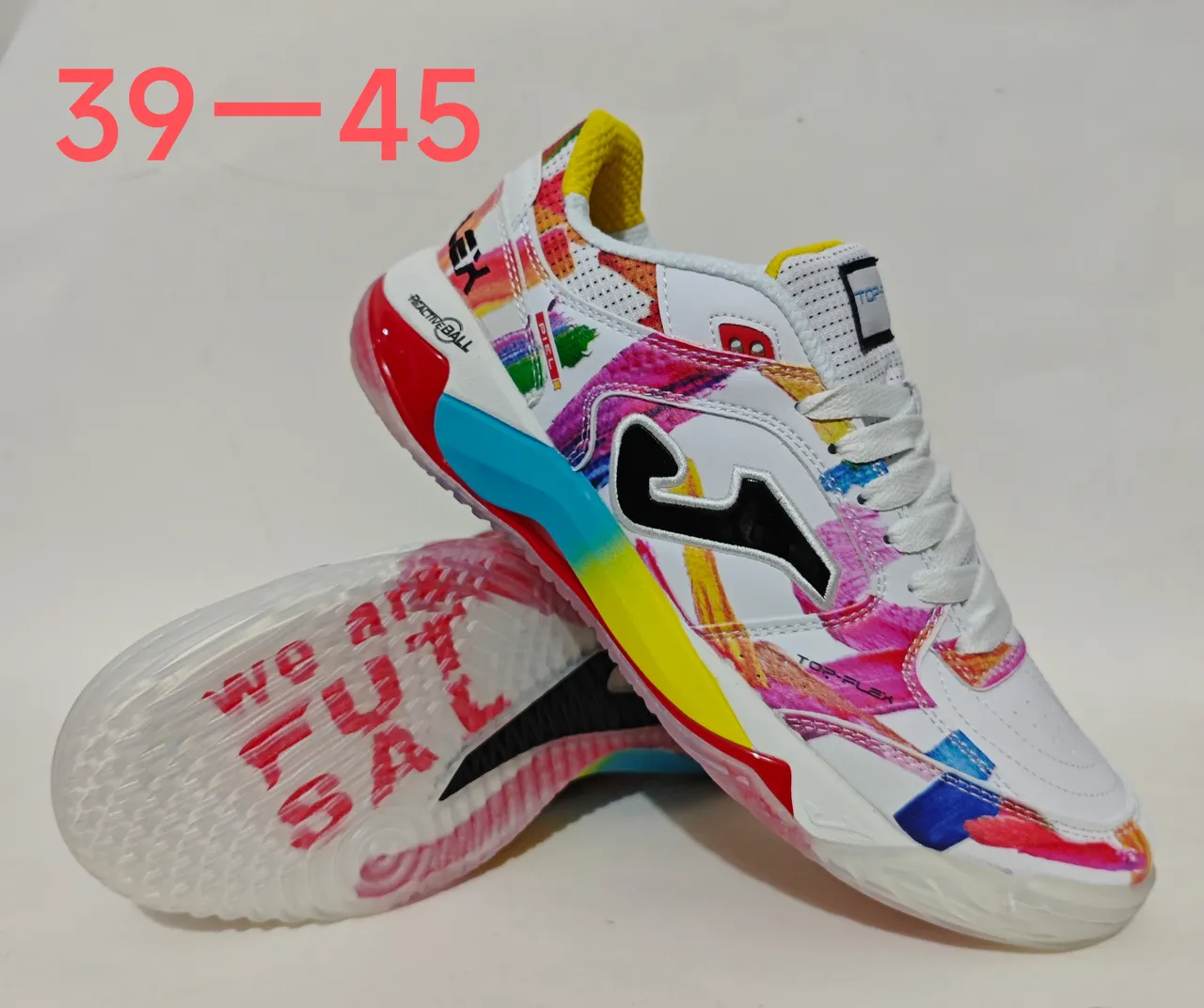Joma Flex Presto Ball Multicolor Paint-Splatter Indoor Soccer Shoes 3