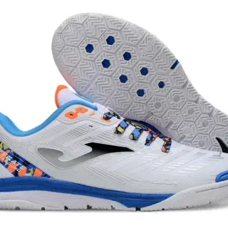 Joma Indoor Soccer Shoes White Blue Low-Top Synthetic Upper Sneakers