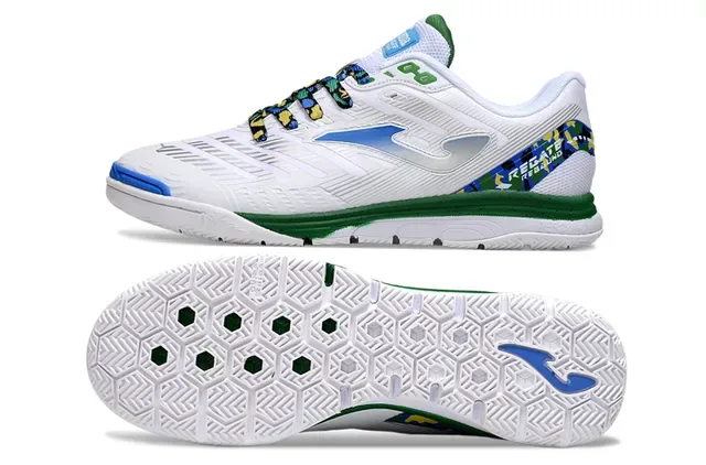 Joma 室内足球鞋 白色蓝色 低帮 合成面 运动鞋 14