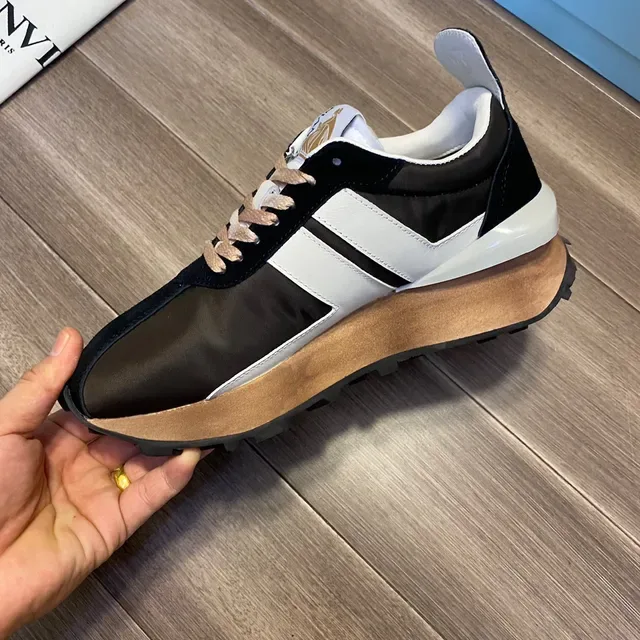 Lanvin Runner Negro Blanco Marrón Zapatillas Lifestyle 3