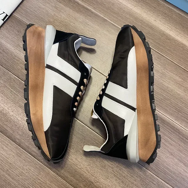 Lanvin Runner Negro Blanco Marrón Zapatillas Lifestyle 5