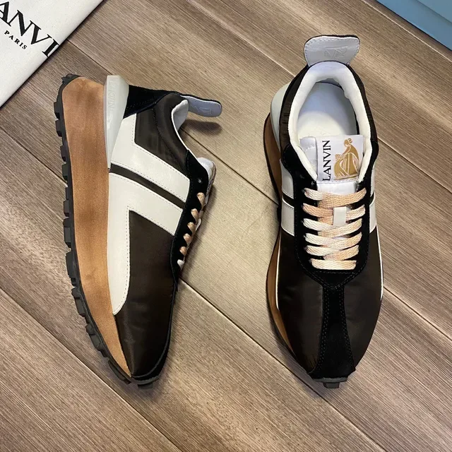 Lanvin Runner Negro Blanco Marrón Zapatillas Lifestyle 7