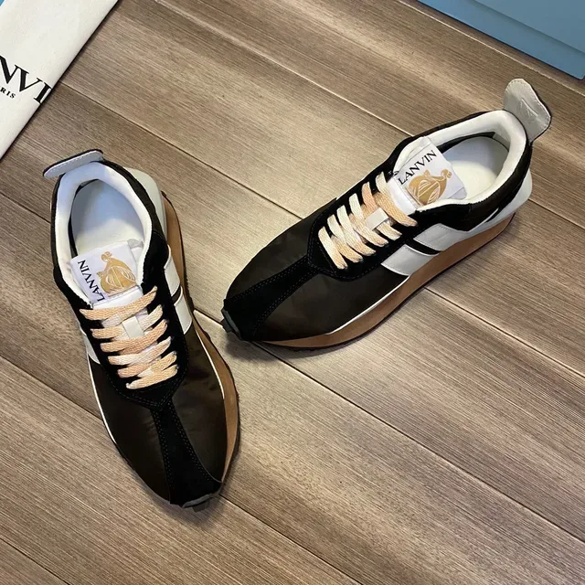 Lanvin Runner Negro Blanco Marrón Zapatillas Lifestyle 9